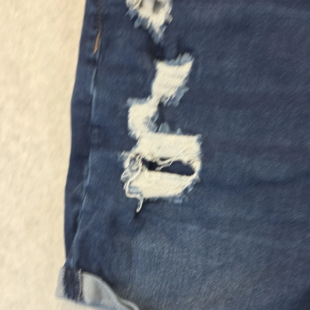 Justice Plus Size 24 Distressed Denim Shorts Button Fly Cuffed Hem